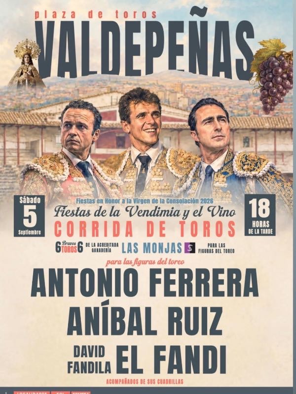 Valdepeñas apuesta por un cartel variado para sus Fiestas de la Vendimia y el Vino 2026