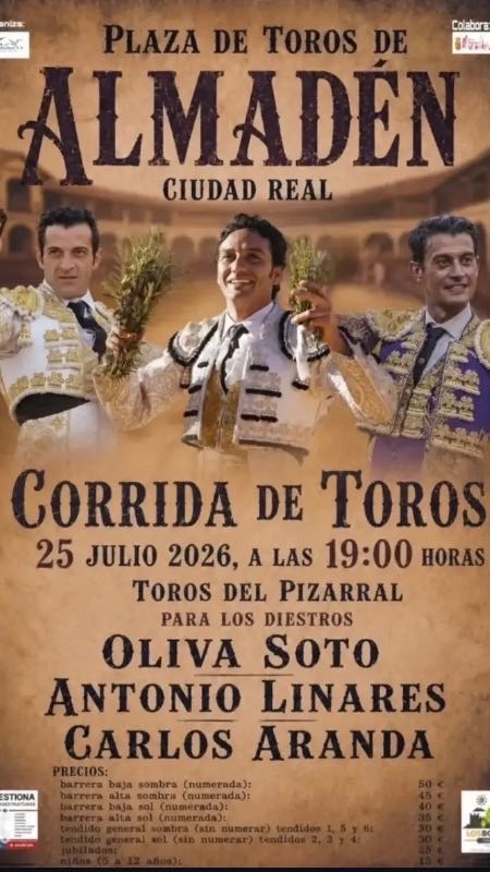 Almadén presenta un cartel de juventud y proyección para su corrida del 25 de julio