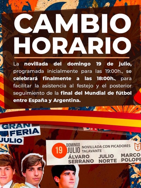 Cambio de hora en Valencia a causa de la final del Mundial