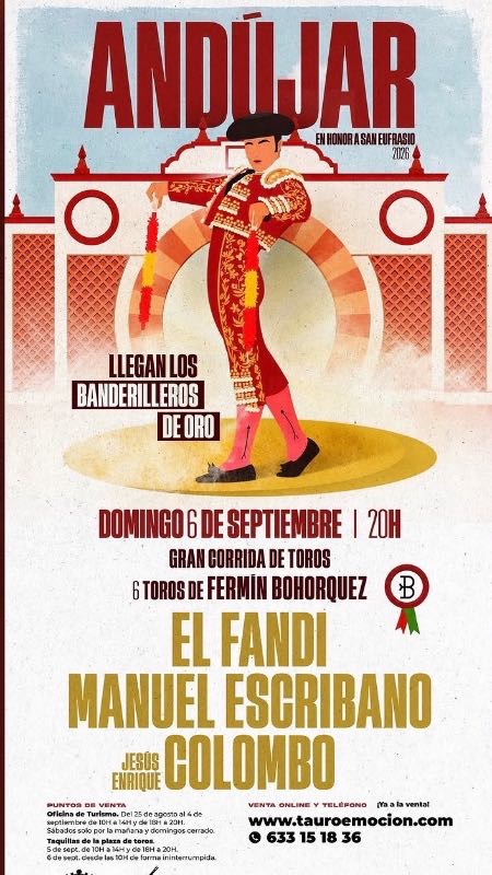Andújar anuncia una gran corrida de toros con los "Banderilleros de Oro" para las Fiestas de San Eufrasio 2026